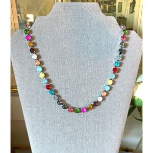 Bright Multi Colored Crystal Necklace, excellent condition